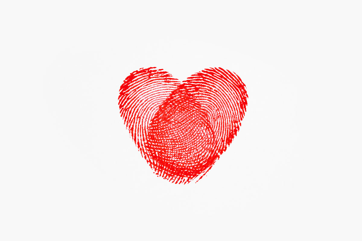 Heart made out of fingerprints