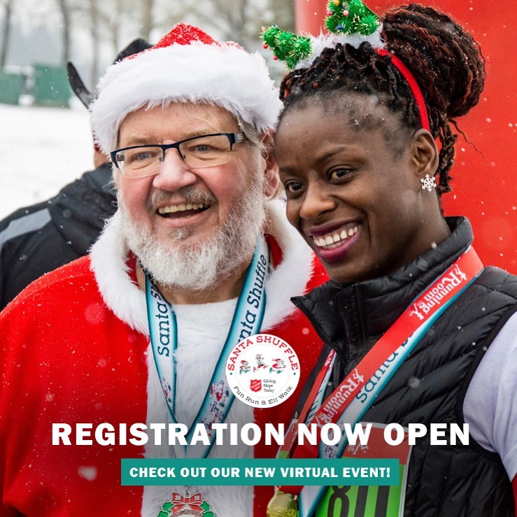 The 2020 Santa Shuffle is going virtual. Sign up at www.santashuffle.ca to shuffle with us!

New for this year: raise $100 in pledges before November 1st and your registration fee will be refunded!